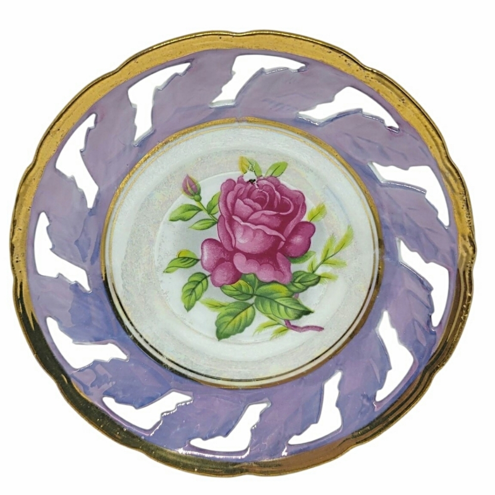 Vintage Thames Lusterware Rose Motif Teacup and Saucer - Picture 10 of 11